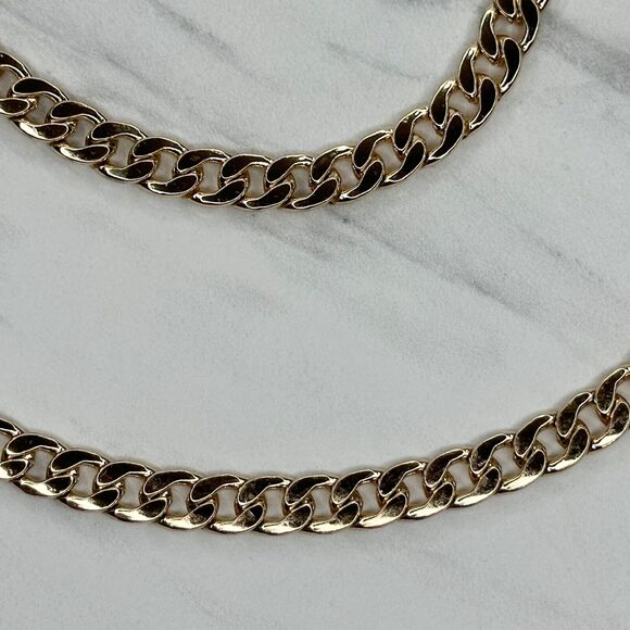 Gold Tone Flat Chain Link Purse Handbag Replacement Strap 47" ✨ - Picture 5 of 12